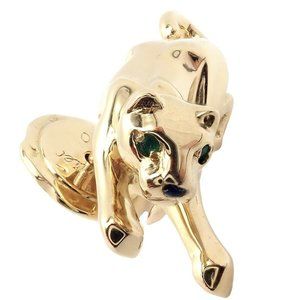 Authentic! Cartier Panther Panthere 18k Yellow Gold Tie Lapel Pin